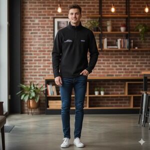 Patagonia Men's Fleece Quarter Zip Pullover Black Banyan Hill Embroidered Size M